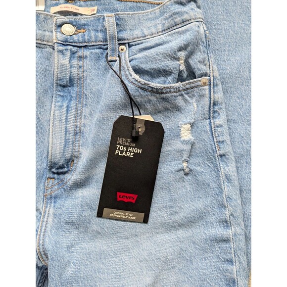 Levis Womens 70s High Flare Jeans Light Blue Size 29x32 NEW - Picture 8 of 11